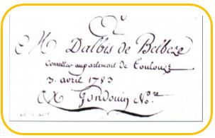 Jean François Denis Dalbi de belvèze-Maison Laffont-Thil-Le Mouillas